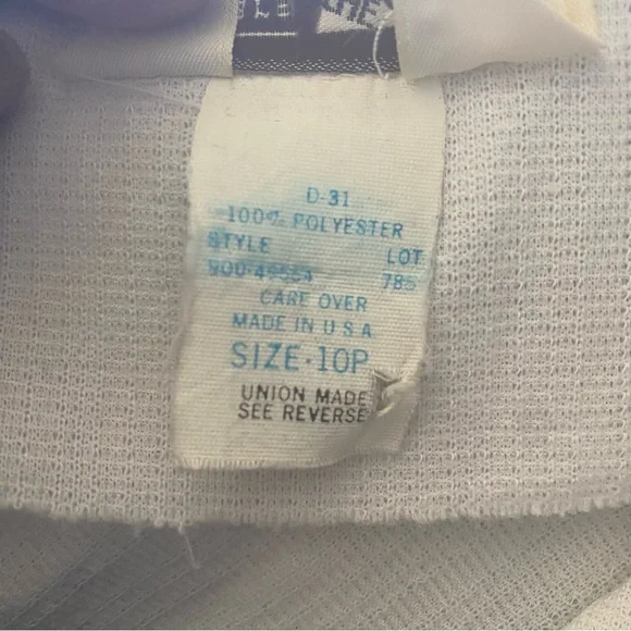 VTG Fashion Place polyester Union Made Dress! White with Pastels. USA. Size 10p. - Picture 14 of 15